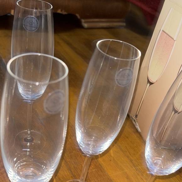 EUC 6 Lenox Champagne 2 used 4 with tags Party Flutes 8oz Tuscany Classics Coll - Picture 4 of 6